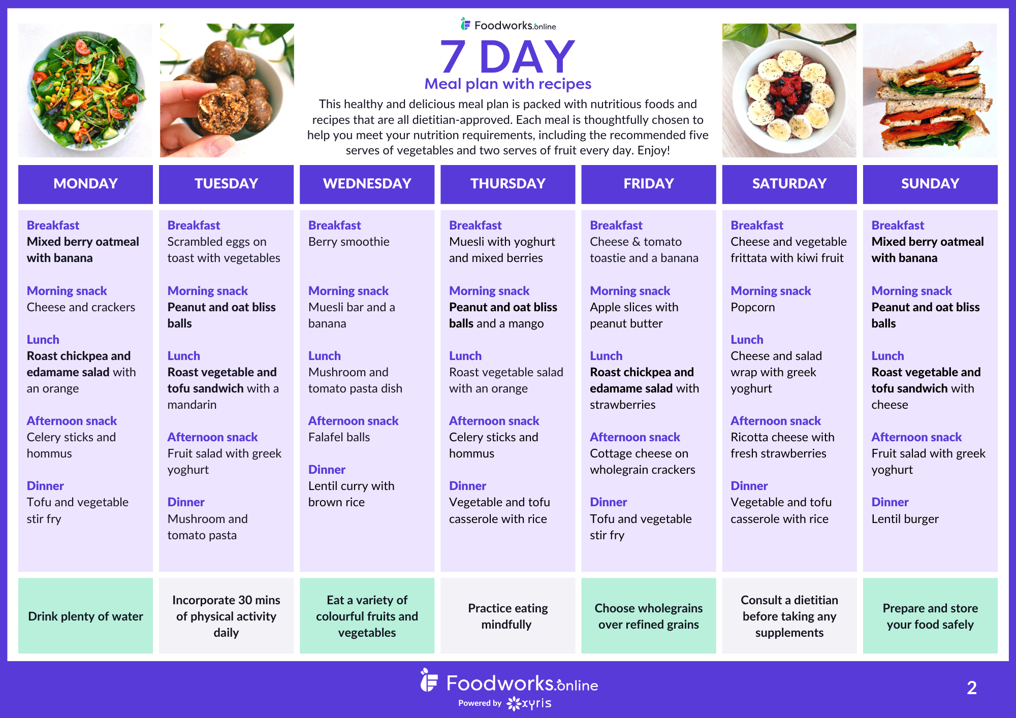 Download Our 7 Day Meal Plan With Recipes Dietitians Week 2023 Foodworksonline Learning And